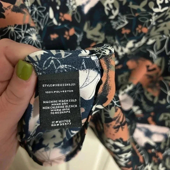 Sanctuary Blouse Blue V Neck Bell Long Sleeve Floral Medium - Picture 5 of 5